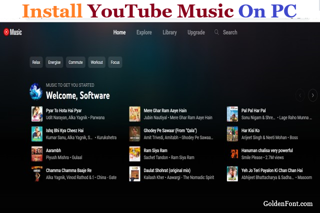 Install YouTube music on pc